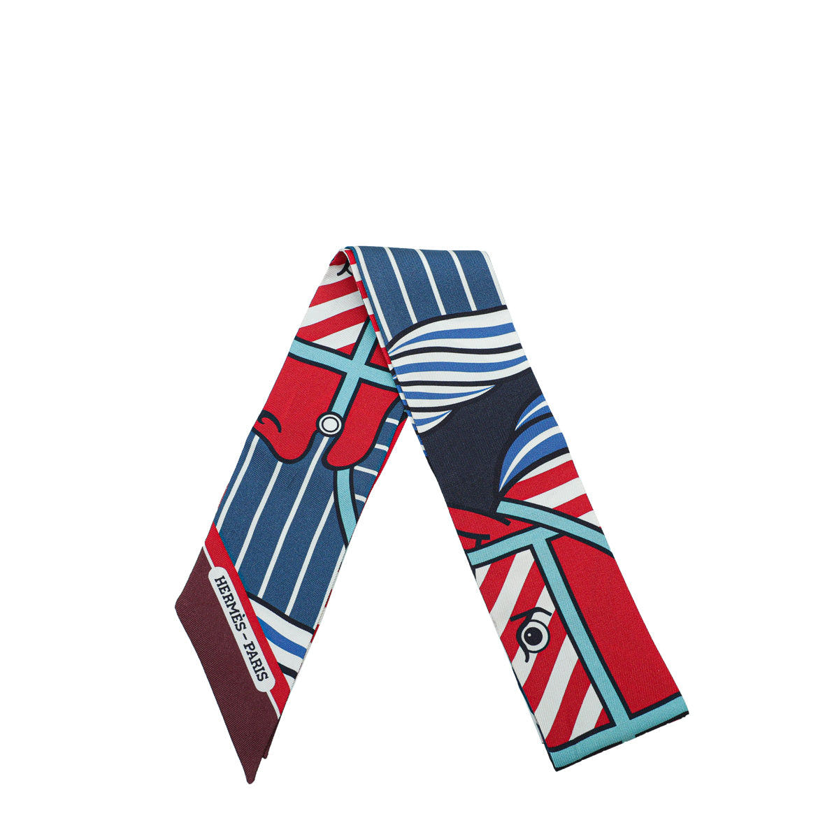 Hermes Tricolor Horse Print Twilly-Hermes-THE CLOSET