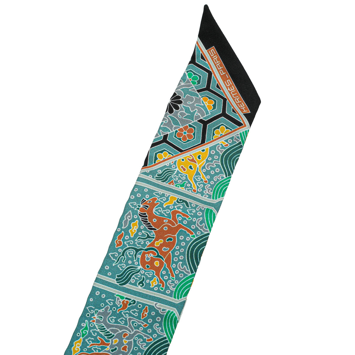 Hermes Multicolor Horse Printed Silk Twilly-Hermes-THE CLOSET