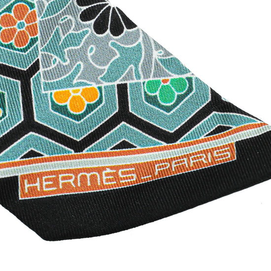 Hermes Multicolor Horse Printed Silk Twilly