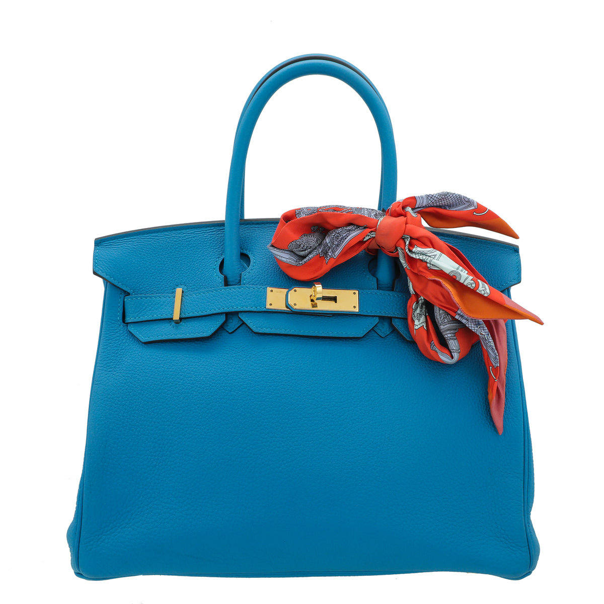 Hermes Bleu Zanzibar Birkin 30 Bag w/ Twilly – THE CLOSET