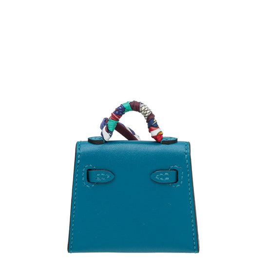 Hermès Accessoire de Sac Kelly Twilly Charm Bleu Izmir Blanc Rouge Vert  Veau Tadelakt PHW ○ Labellov ○ Buy and Sell Authentic Luxury