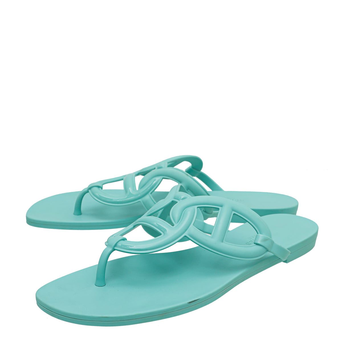 Hermes Vert Embrun Egerie Rubber Sandal 39-Hermes-THE CLOSET