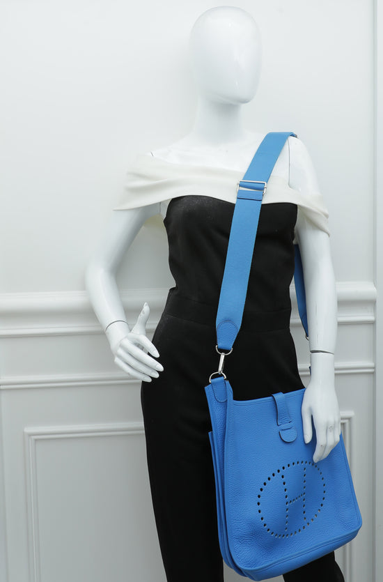 Hermes Bleu Hydra Evelyne III - GM Bag