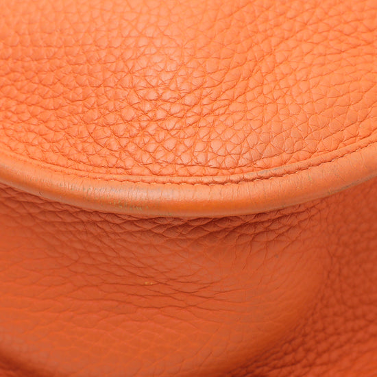 Hermes Feu Orange Togo Leather Evelyne III GM Bag Hermes