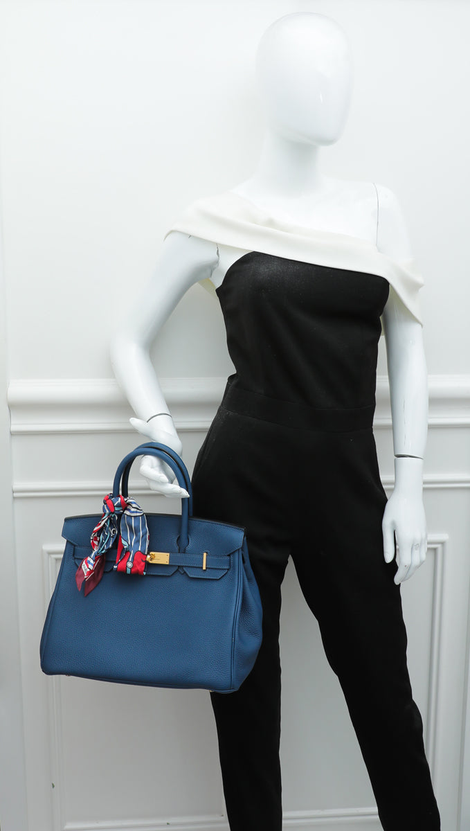 Hermes Blue De Galice Birkin 30 Bag W Twilly THE CLOSET hermes-blue-de-galice-birkin-30-bag-w-twilly-the-closet
