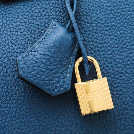 Hermes Blue De Galice Birkin 30 Bag w/Twilly – The Closet