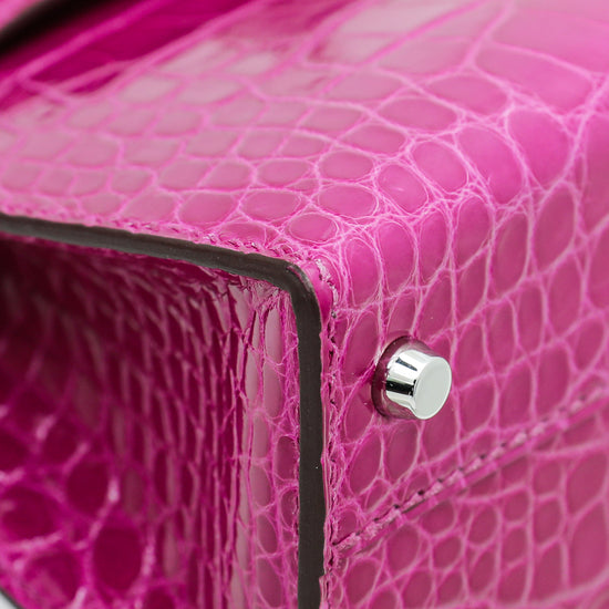 Hermes Rose Scheherazade Shiny Alligator Mini Kelly 20 Bag – The Closet