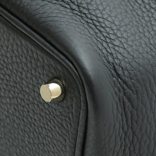 Hermes Noir Taurillon Clemence Leather Picotin Lock 18 Bag Hermes