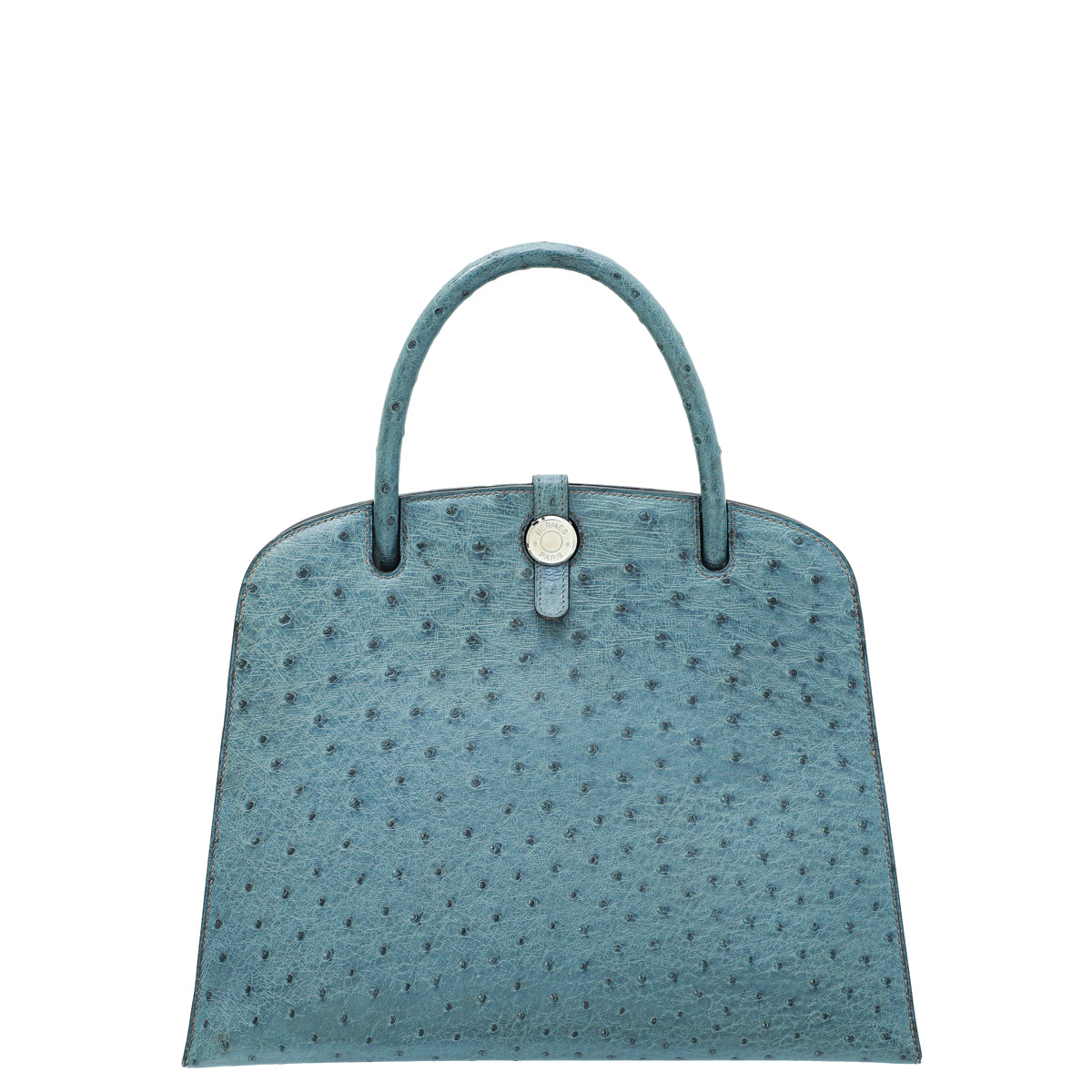 Hermes Blue Roy Ostrich Dalvy 30 Bag-Hermes-THE CLOSET