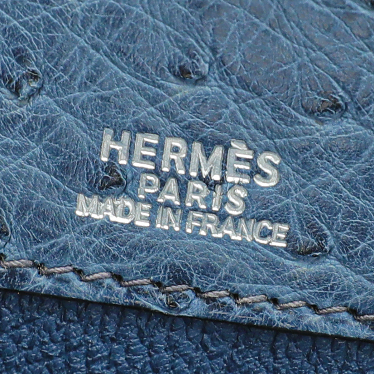 Hermes Blue Roy Ostrich Dalvy 30 Bag