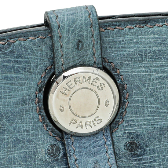 Hermes Blue Roy Ostrich Dalvy 30 Bag – The Closet