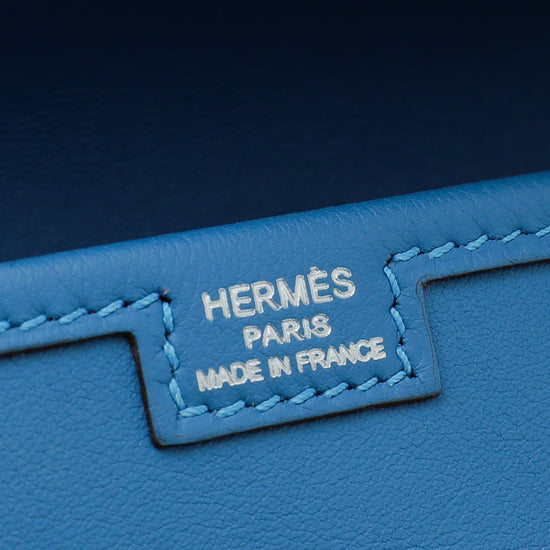 Hermes Bleu Brighton Jige Elan 29 Clutch