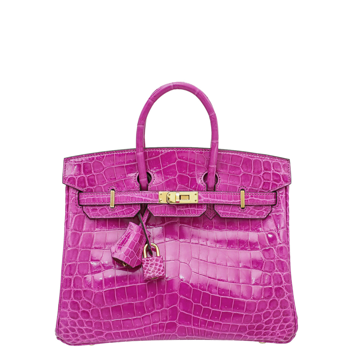 Hermes Rose Scheherazade Shiny Crocodile Niloticus Birkin 25 Bag-Hermes-THE CLOSET