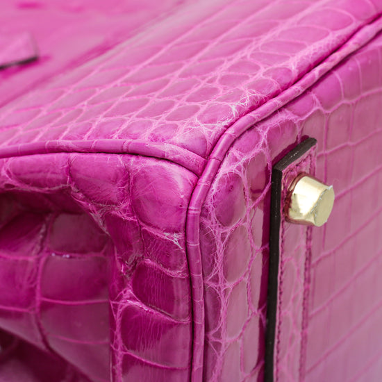 Fashionphile - Looking for something REALLY special? We have a Hermes Shiny  Niloticus Crocodile Birkin 25 in Rose Scheherazade. It's crafted of shiny  exotic niloticus crocodile leather in bright pink, perfect for