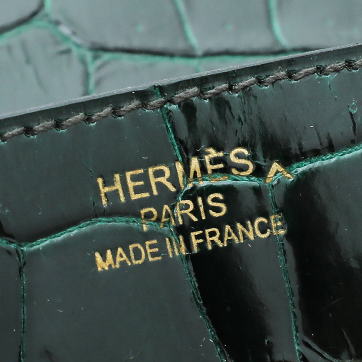 Hermes Vert Emerald Shiny Crocodile Porosus Birkin 35 Bag