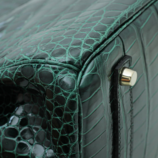 NEW Hermes Birkin 35 Malachite Green Emerald Matte Crocodile Alligator Tote  bag — Sergei Luxury