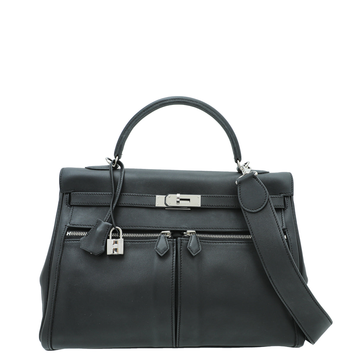 Hermes Noir Lakis Kelly 35 Bag-Hermes-THE CLOSET