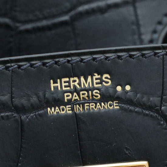 Birkin 30 crocodile handbag Hermès Blue in Crocodile - 18927853