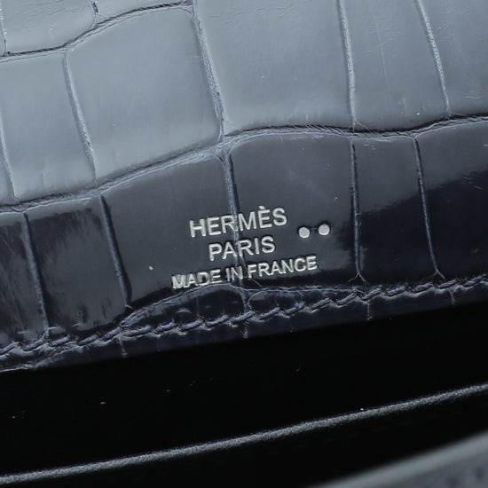 Hermes Bleu Abysse Shiny Niloticus Crocodile Kelly Pochette – The Closet
