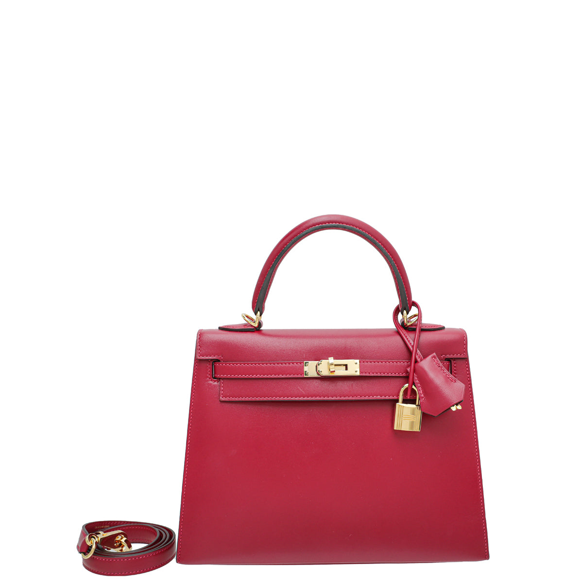 Hermes Red 25 Sellier Kelly Box Bag-Hermes-THE CLOSET