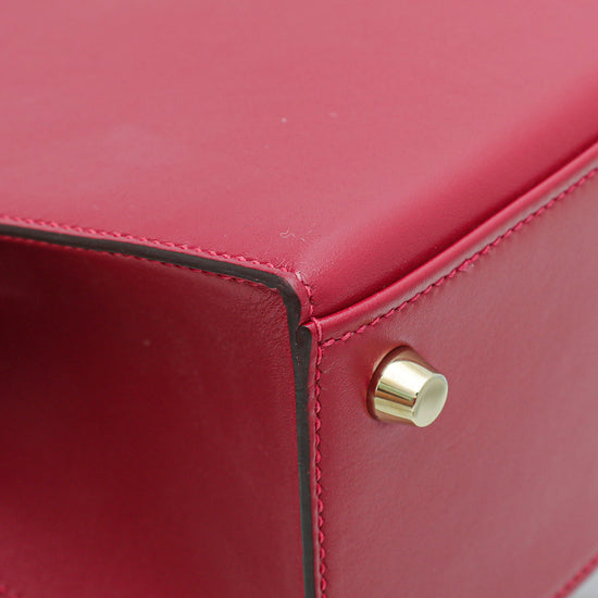 Hermes Red 25 Sellier Kelly Box Bag