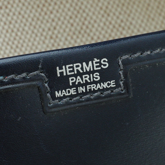 Hermes Navy Blue Jige Elan 29 Box Clutch