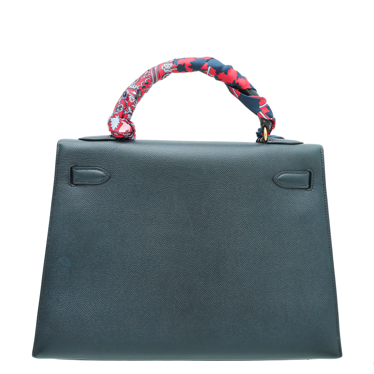 Hermes Indigo Kelly 32 Bag W/ Twilly-Hermes-THE CLOSET