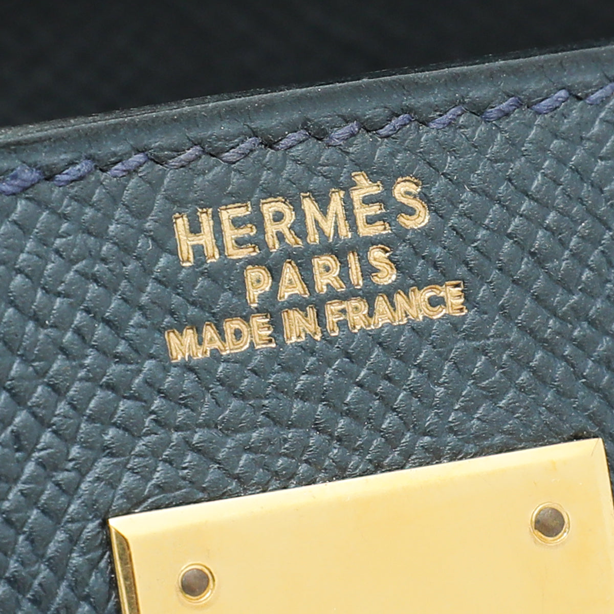 Hermes Indigo Kelly 32 Bag W/ Twilly