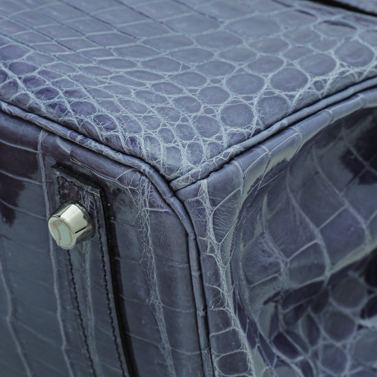 Hermes Bleu Brighton Shiny Niloticus Crocodile Birkin 30 Bag – The Closet
