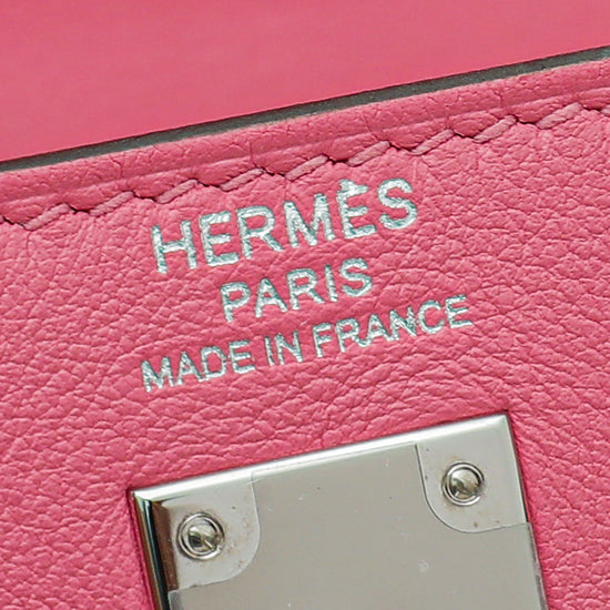 Hermes Rose Azalee Evercolor Retourne Kelly 25 Bag