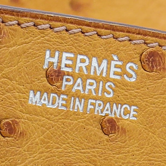 Hermes Tabac Camel Ostrich Birkin 35 Bag
