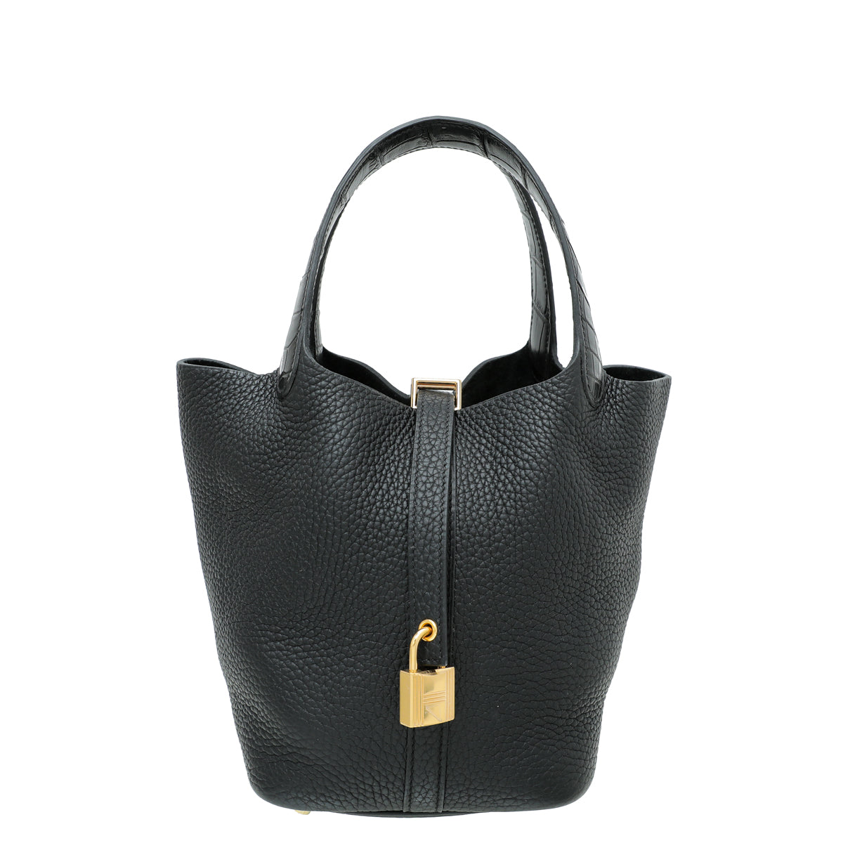 Hermes Noir Alligator Mat Handle Picotin Lock 18 Bag-Hermes-THE CLOSET