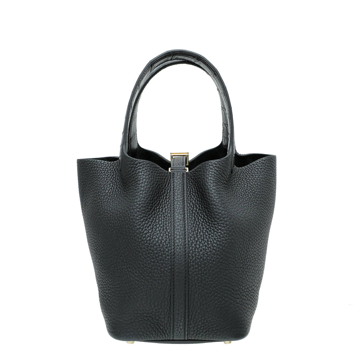 Hermes Noir Alligator Mat Handle Picotin Lock 18 Bag-Hermes-THE CLOSET