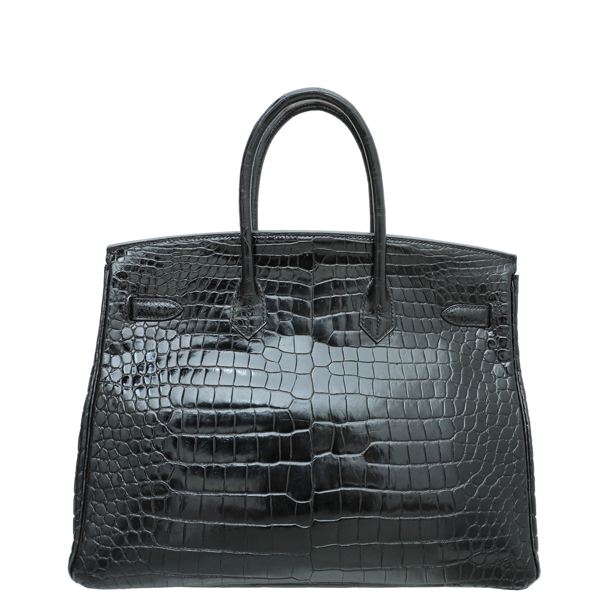 Hermes Noir Crocodile Porosus Birkin 35 Bag-Hermes-THE CLOSET