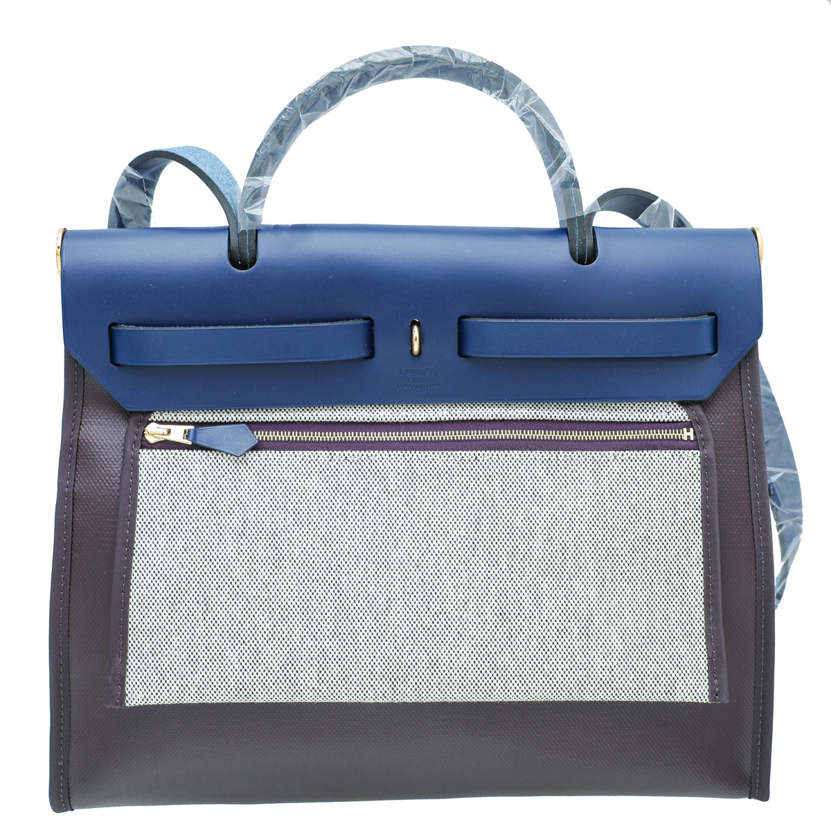 Hermes Bicolor Toile H Berline Vache Hunter Herbag PM Bag-Hermes-THE CLOSET