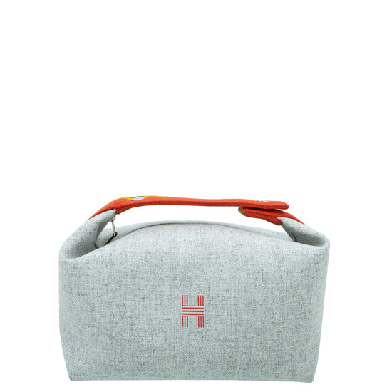 Hermès Large Wool Bride-A-Brac Travel Case - Grey Cosmetic Bags