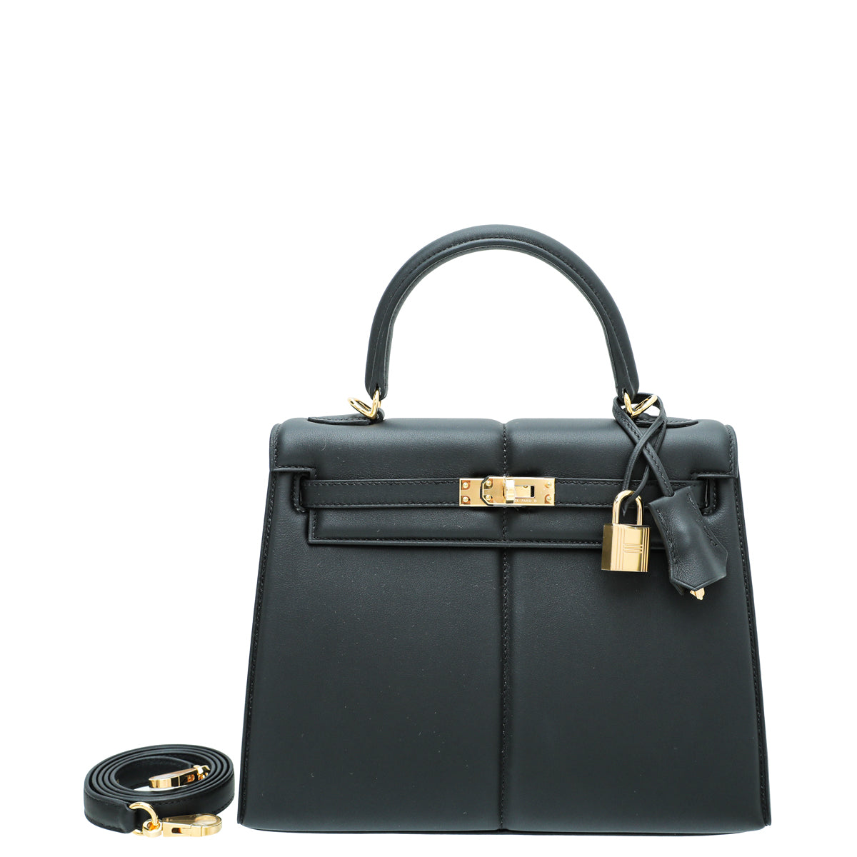 Hermes Noir Padded Sellier Kelly 25 Bag-Hermes-THE CLOSET