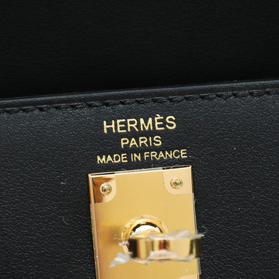 Hermes Noir Padded Sellier Kelly 25 Bag