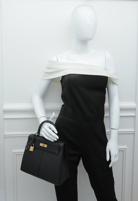 Hermes Noir Padded Sellier Kelly 25 Bag – The Closet