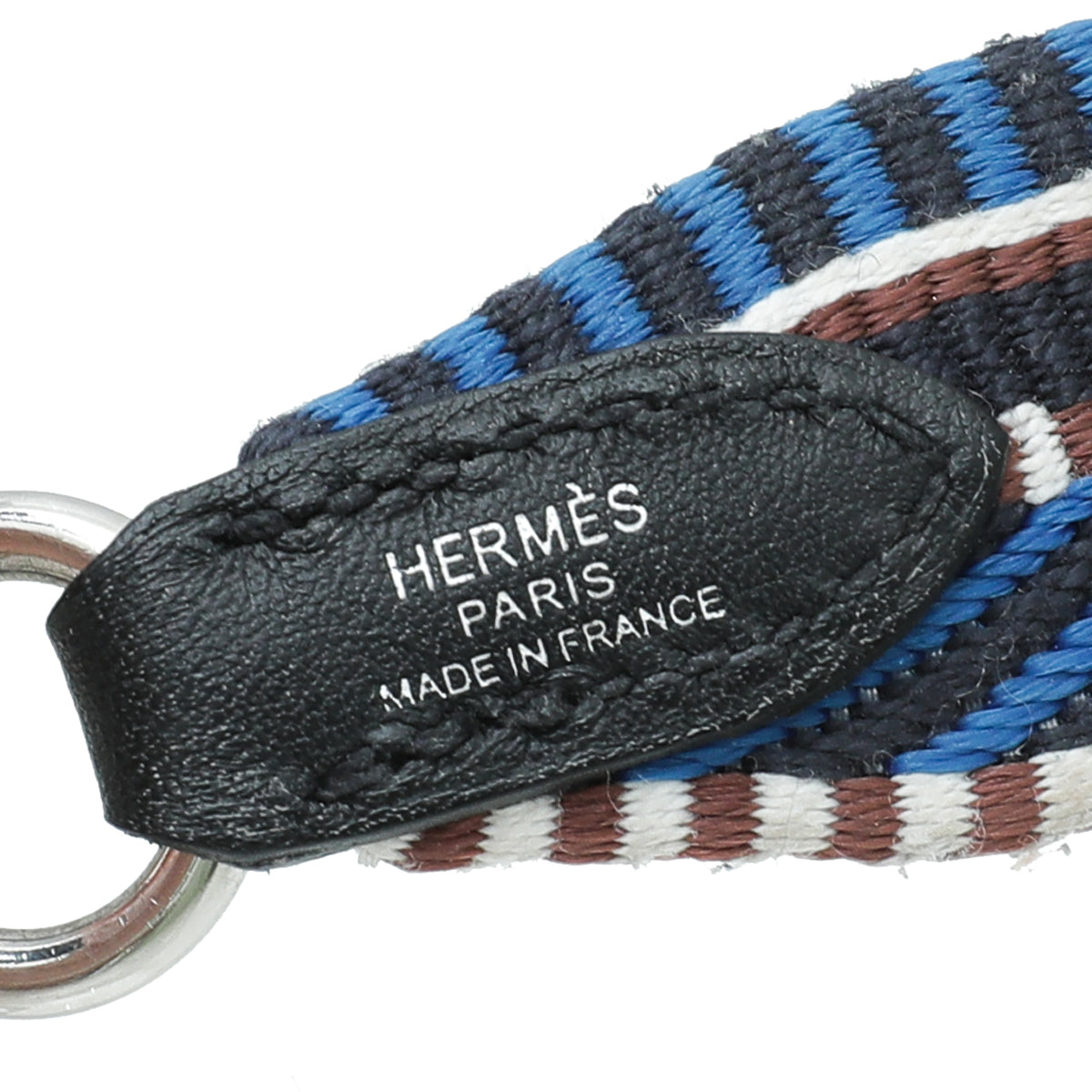 We love Hermes - Sangle Cavale 25 mm/70cm(PHW bag strap SOLD bleu  encre/cuivre/noir