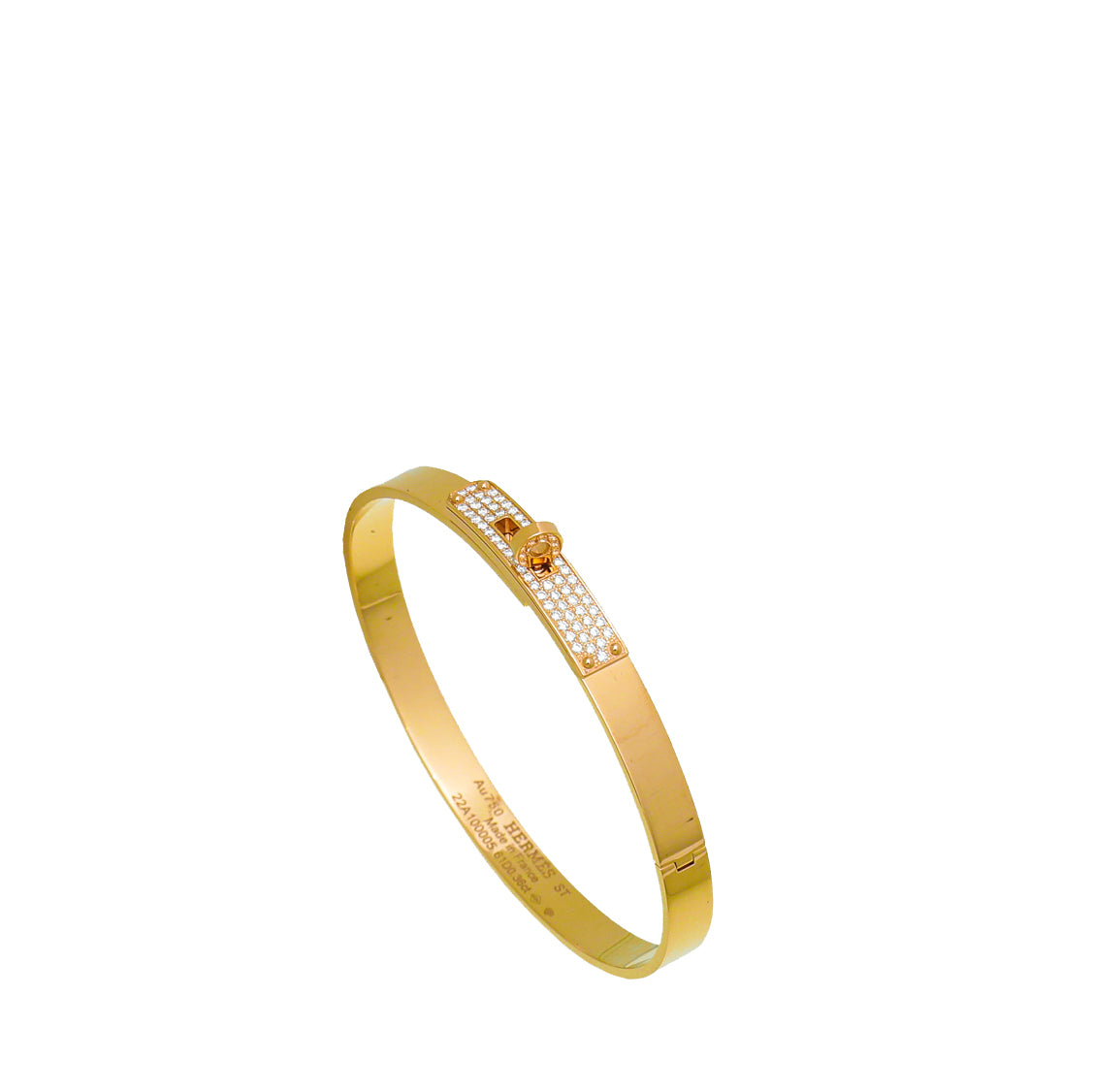 Hermes 18K Rose Gold Diamond Kelly Small Model Bracelet-Hermes-THE CLOSET