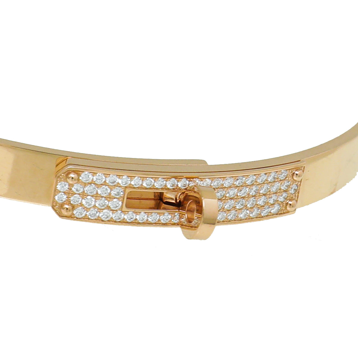 Hermès 18K Rose Gold and Diamond Kelly Bracelet