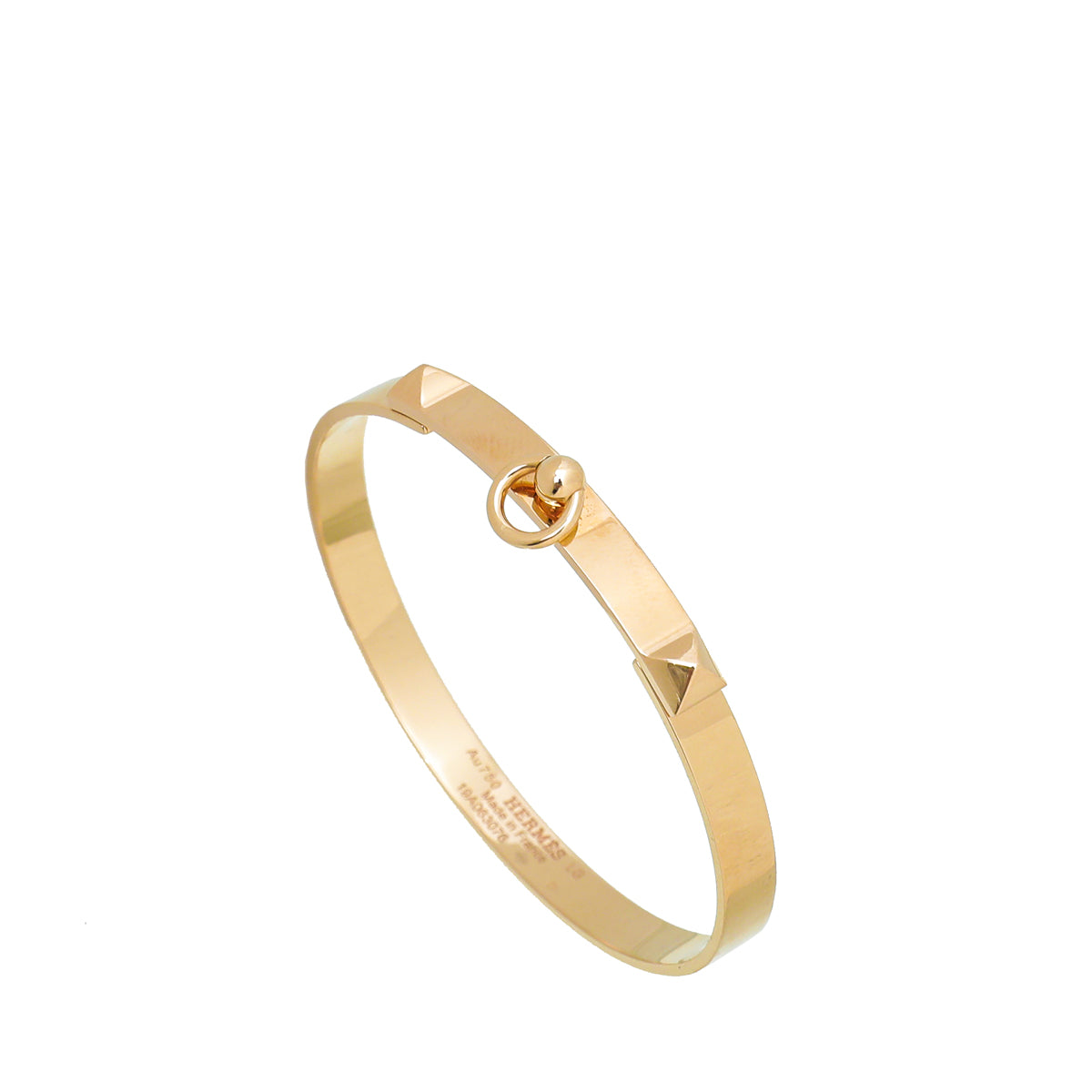 Hermes 18K Rose Gold Collier de Chien Small Model Bracelet-Hermes-THE CLOSET