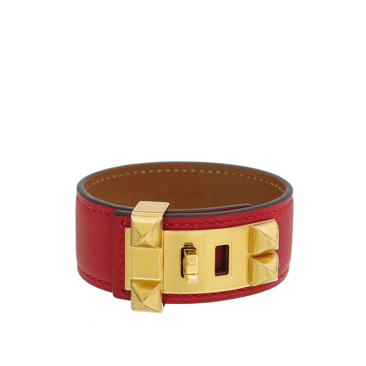 Hermes Rouge De Coeur Swift Collier de Chien 24 Bracelet-Hermes-THE CLOSET
