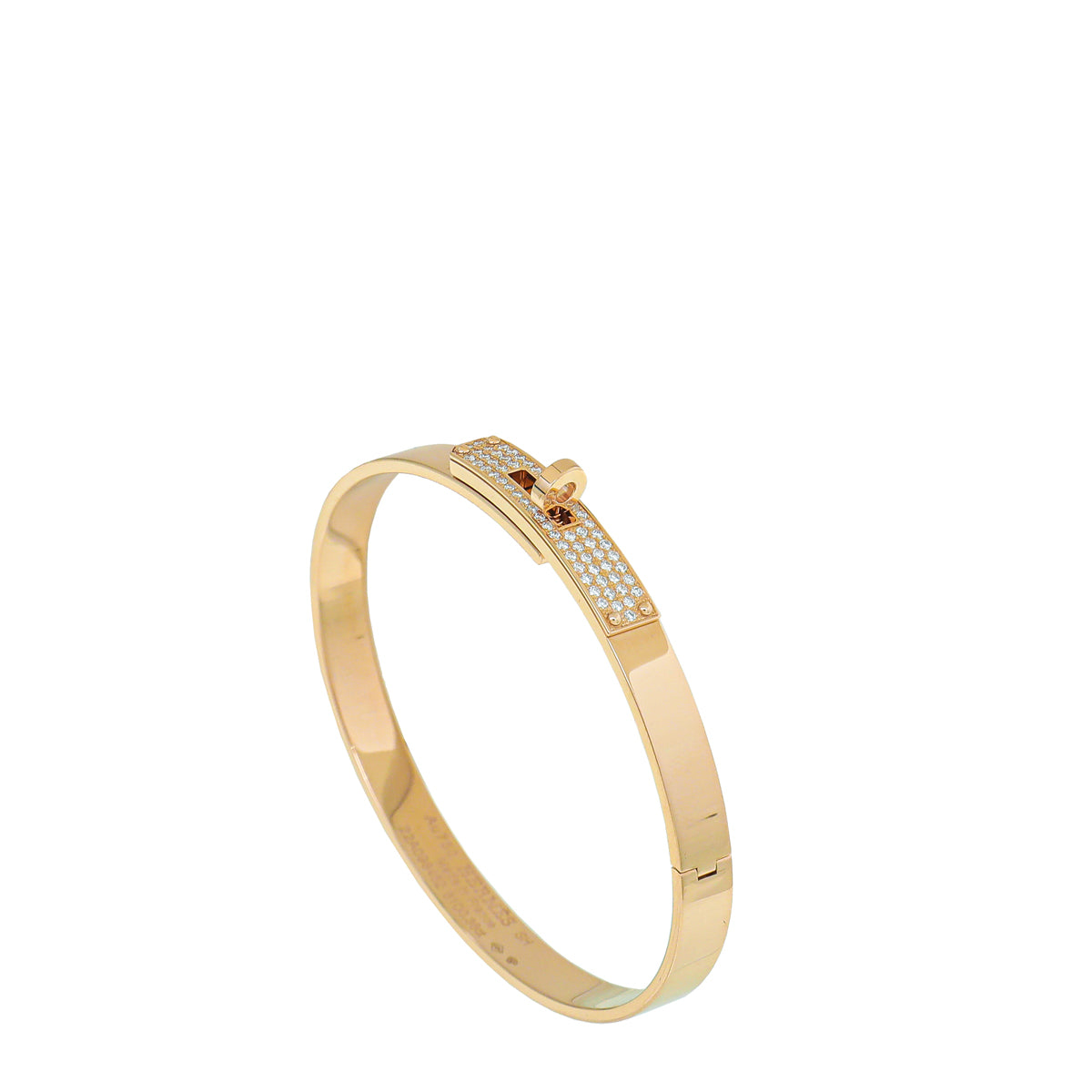 Hermes 18K Rose Gold Diamond Kelly Small Model Bracelet-Hermes-THE CLOSET