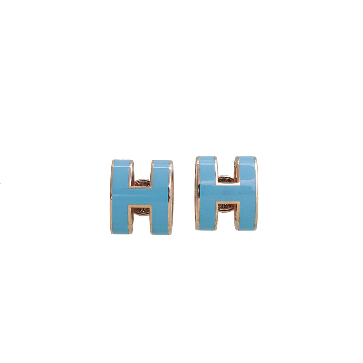 Hermes Light Blue Mini Pop H earrings-Hermes-THE CLOSET
