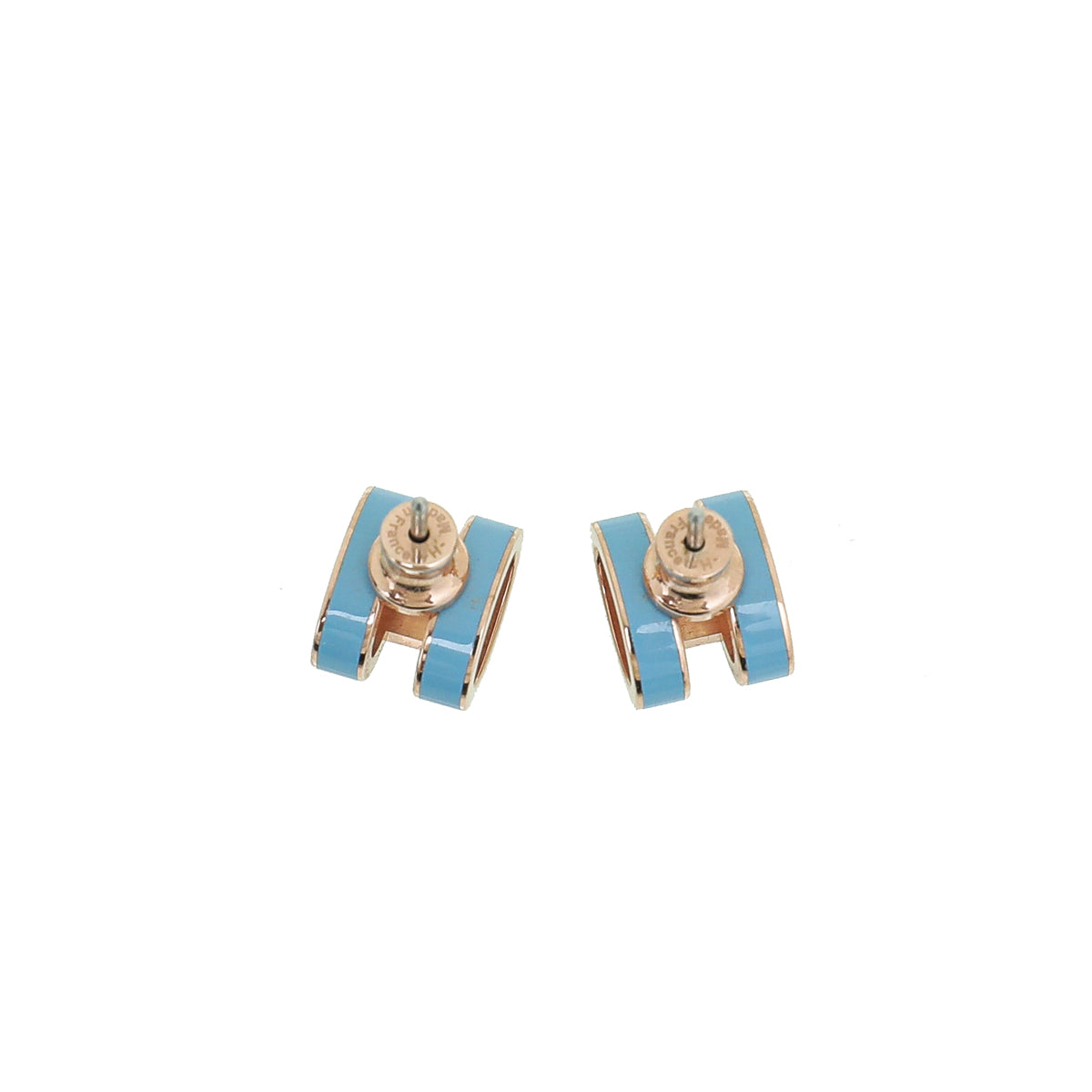 Hermes Light Blue Mini Pop H earrings-Hermes-THE CLOSET