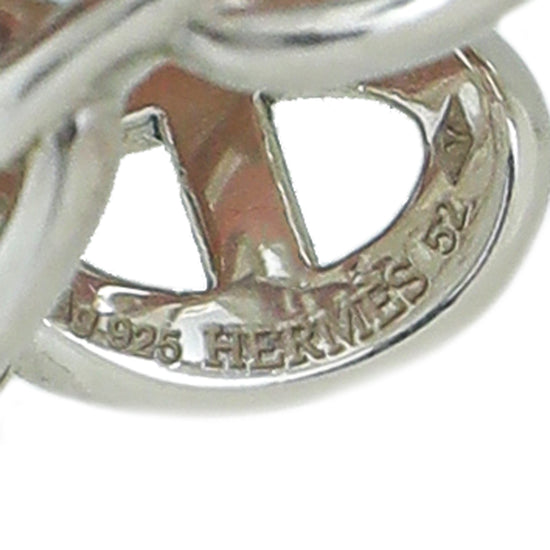 Hermes Silver Chaine D'ancre Enchainee Large Model Ring 52