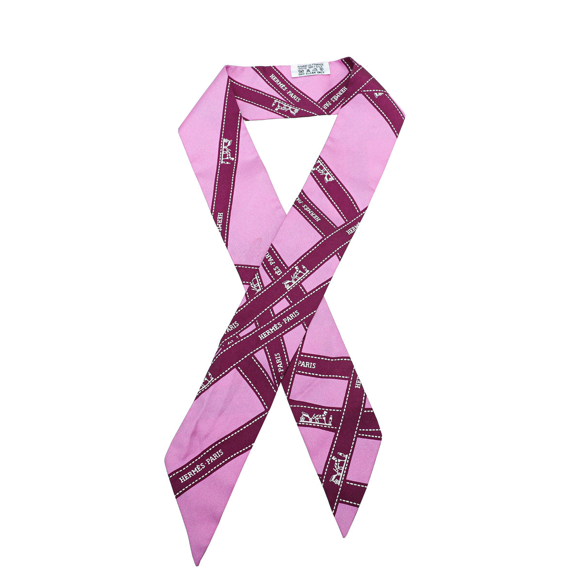 Hermes Bicolor Bolduc Ribbon Print Silk Twilly-Hermes-THE CLOSET