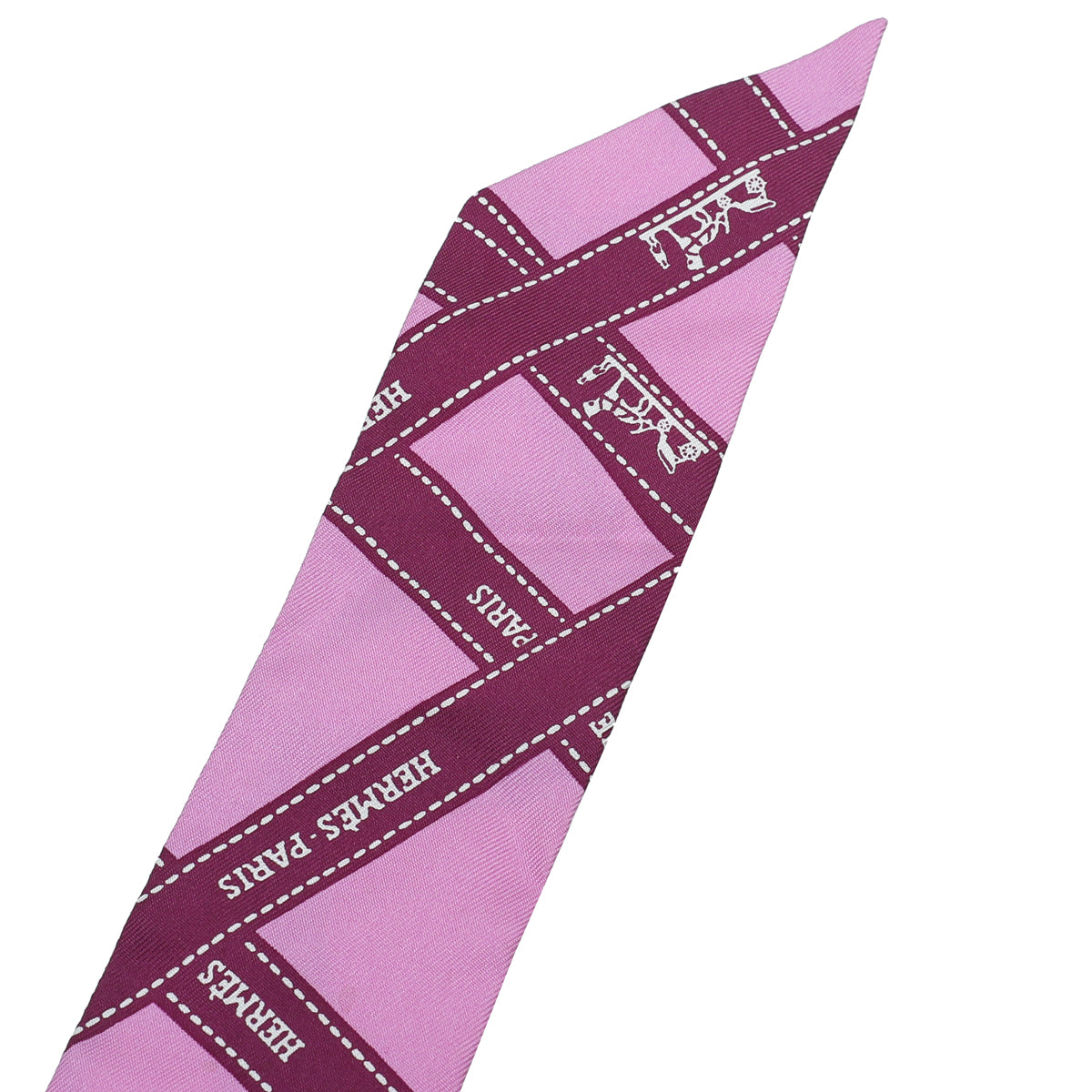 Hermes Bicolor Bolduc Ribbon Print Silk Twilly-Hermes-THE CLOSET